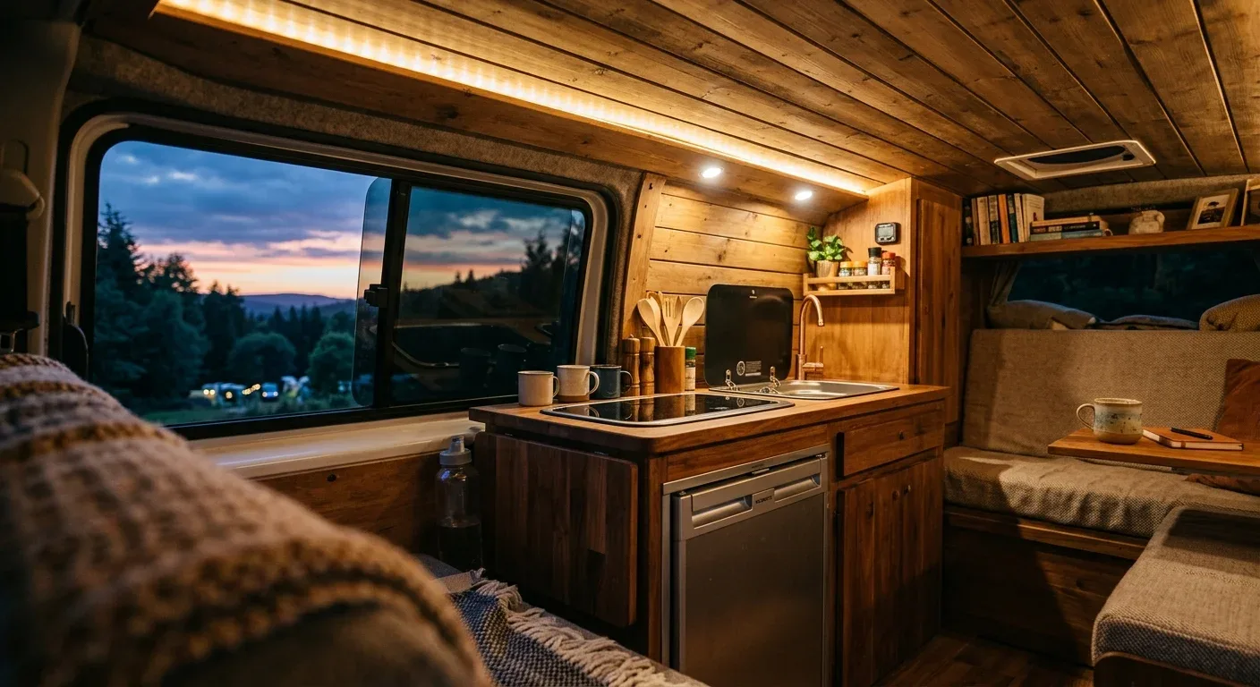 Gemütliches Licht im Camper – jede LED-Leuchte will präzise in die Energiebilanz eingerechnet werden.